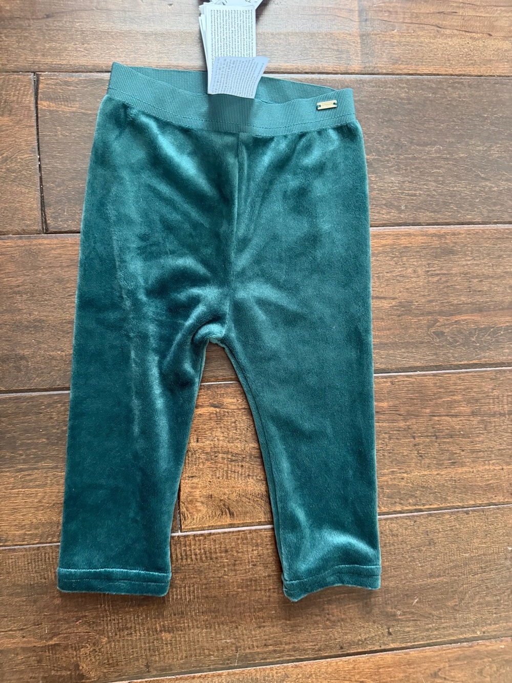 Mayoral Plush Velvet Leggings - Teal Green